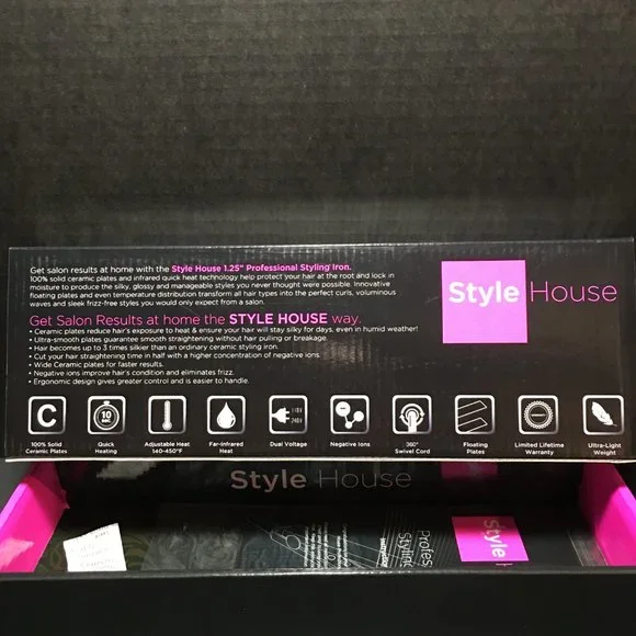Style House pink and black Zebra Professional Styling Iron.   NIB - Picture 8 of 14